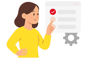 機能にチェックするイラスト